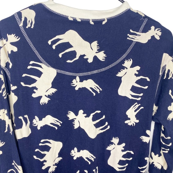 Adult Size M Lazy One Navy Blue Don't Moose With Me Union Suit One Piece Pajamas - Picture 4 of 7